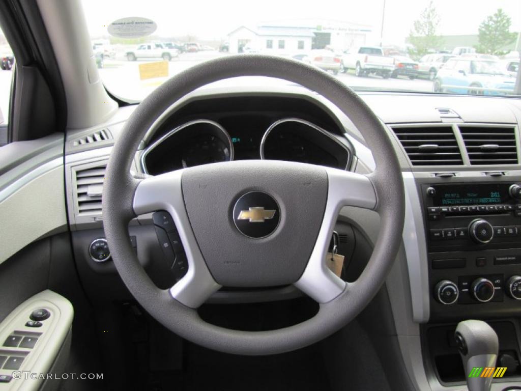 2010 Chevrolet Traverse LS AWD Dark Gray/Light Gray Steering Wheel Photo #49101686