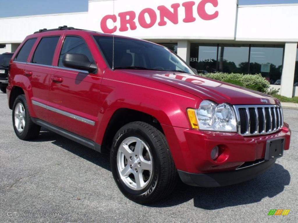 2005 Grand Cherokee Limited - Inferno Red Crystal Pearl / Khaki photo #1