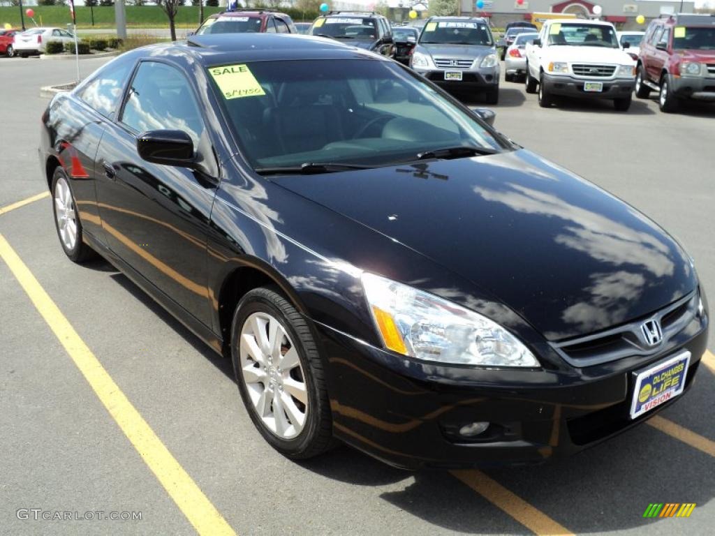 2006 Accord EX V6 Coupe - Nighthawk Black Pearl / Black photo #12