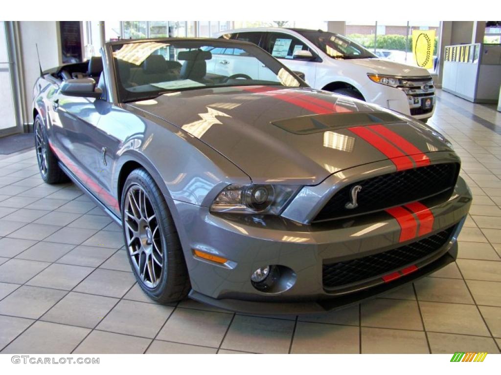 2011 Mustang Shelby GT500 SVT Performance Package Convertible - Sterling Gray Metallic / Charcoal Black/Red photo #4