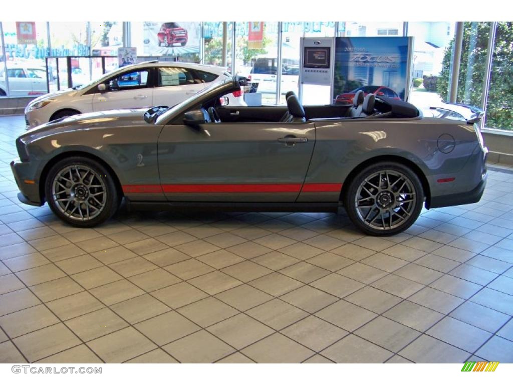 2011 Mustang Shelby GT500 SVT Performance Package Convertible - Sterling Gray Metallic / Charcoal Black/Red photo #10
