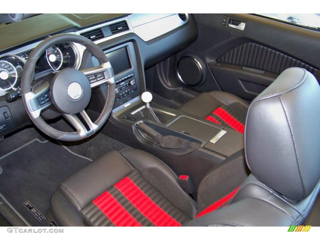 Charcoal Black/Red Interior 2011 Ford Mustang Shelby GT500 SVT Performance Package Convertible Photo #49104254