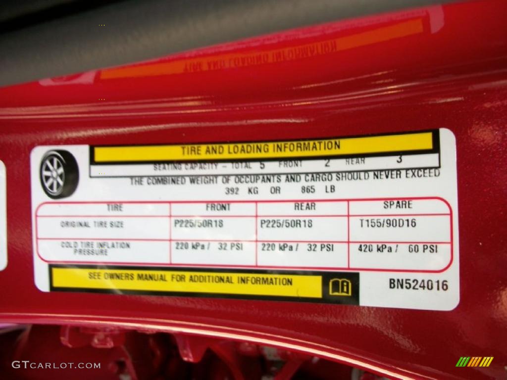 2011 Dodge Avenger Lux Info Tag Photo #49105637
