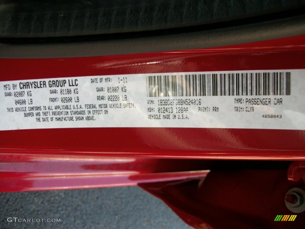 2011 Dodge Avenger Lux Info Tag Photos