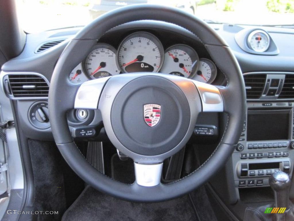 2007 Porsche 911 Carrera S Coupe Black Steering Wheel Photo #49105913