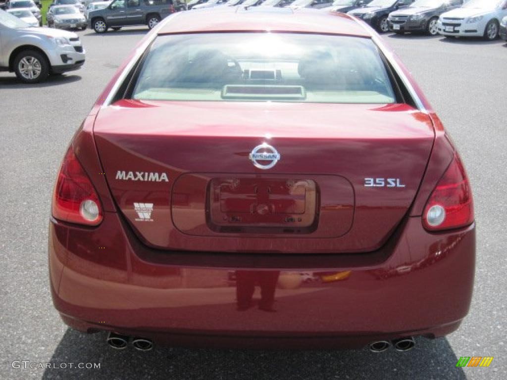 2005 Maxima 3.5 SL - Red Opulence Metallic / Cafe Latte photo #9