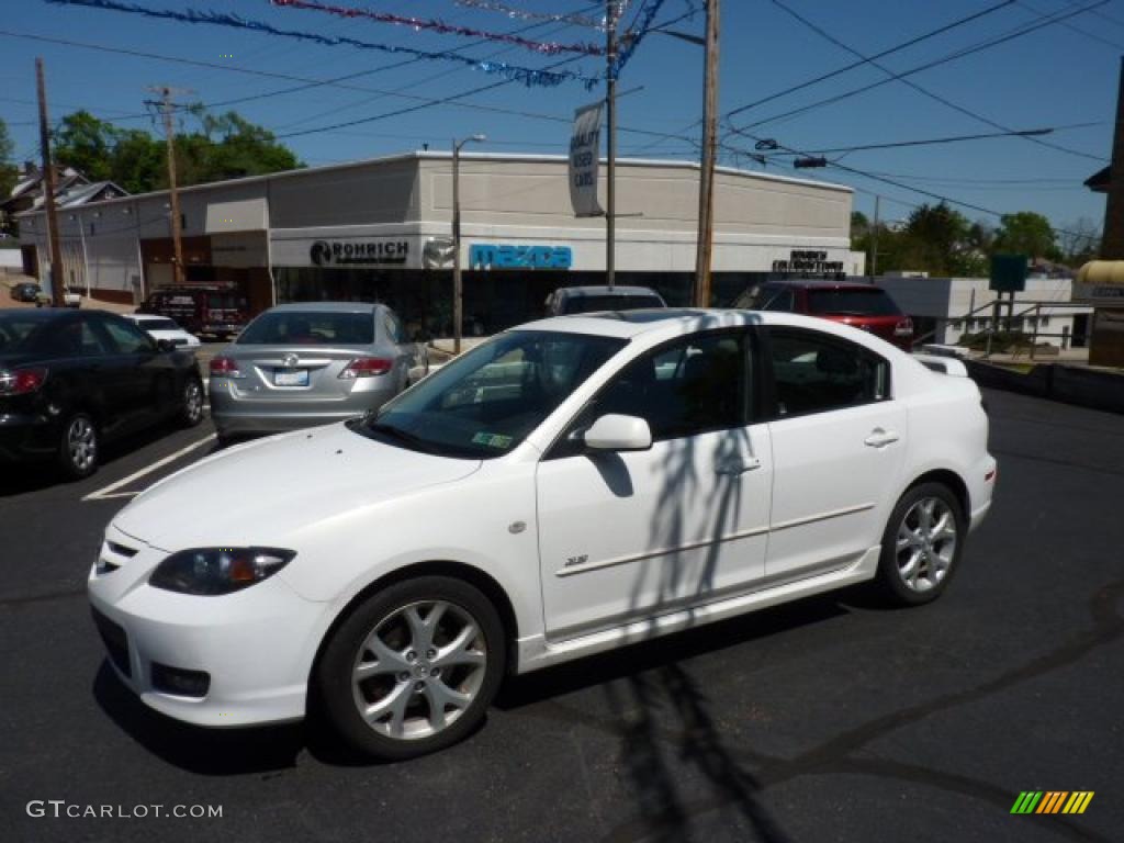 2007 MAZDA3 s Touring Sedan - Crystal White Pearl / Black photo #1