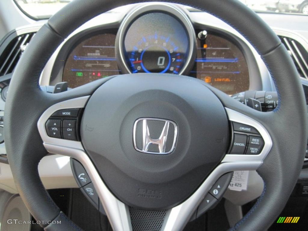2011 Honda CR-Z EX Sport Hybrid Gray Fabric Steering Wheel Photo #49108208