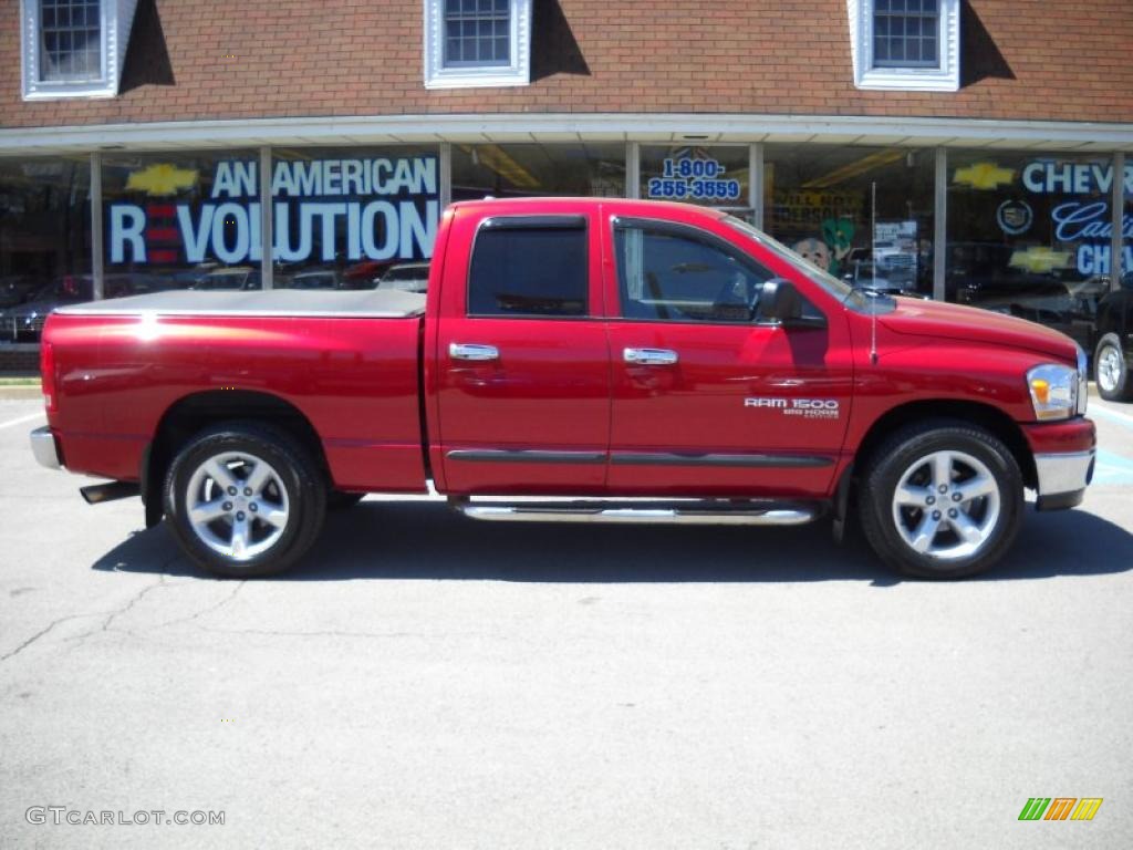 2006 Ram 1500 SLT Quad Cab - Inferno Red Crystal Pearl / Medium Slate Gray photo #2