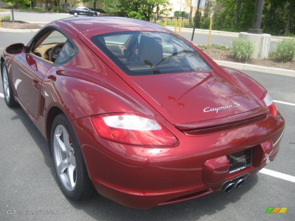 2008 Cayman S - Ruby Red Metallic / Sand Beige photo #11
