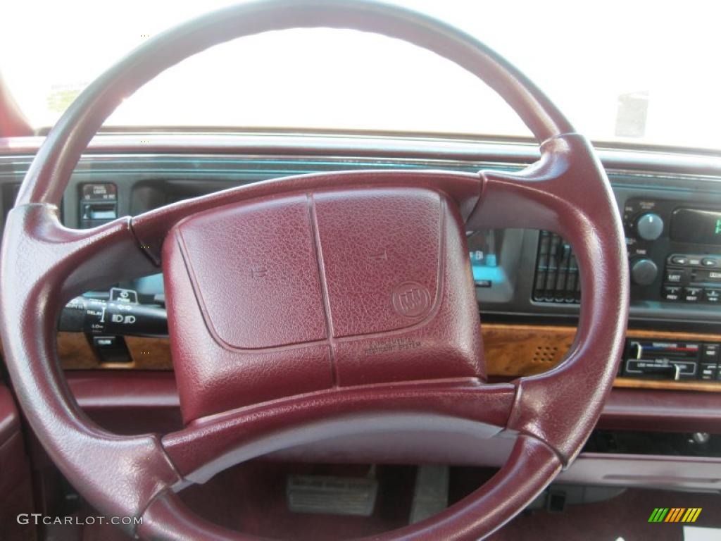 1995 Buick LeSabre Custom Burgundy Steering Wheel Photo #49109690