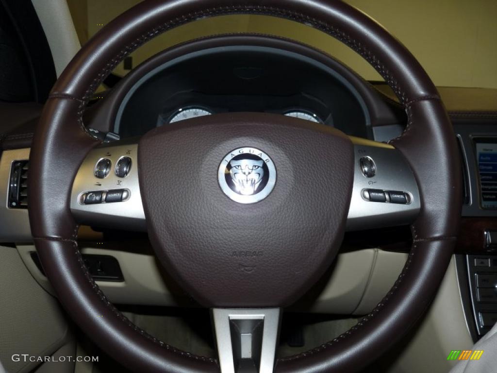 2011 Jaguar XF Premium Sport Sedan Barley Beige/Truffle Brown Steering Wheel Photo #49110935