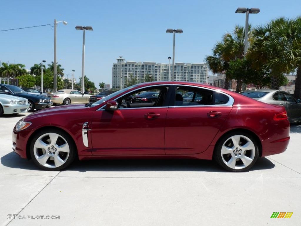 2009 XF Supercharged - Radiance Red Metallic / Charcoal/Charcoal photo #4