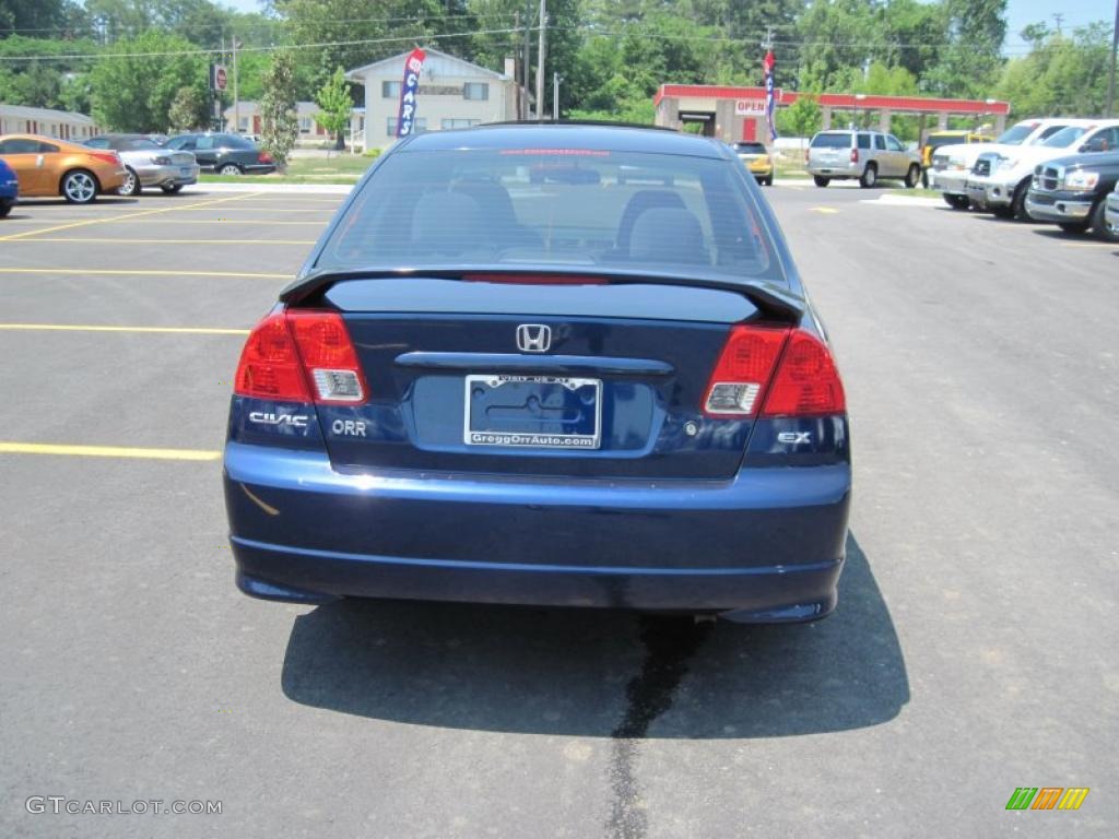2004 Civic EX Sedan - Eternal Blue Pearl / Gray photo #4