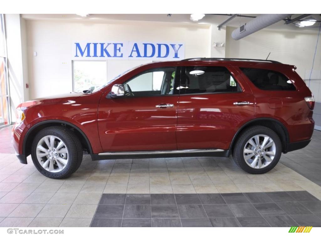 2011 Durango Crew Lux 4x4 - Inferno Red Crystal Pearl / Dark Graystone/Medium Graystone photo #1