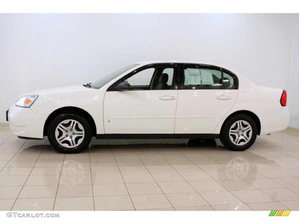 2007 Malibu LS Sedan - White / Titanium Gray photo #4