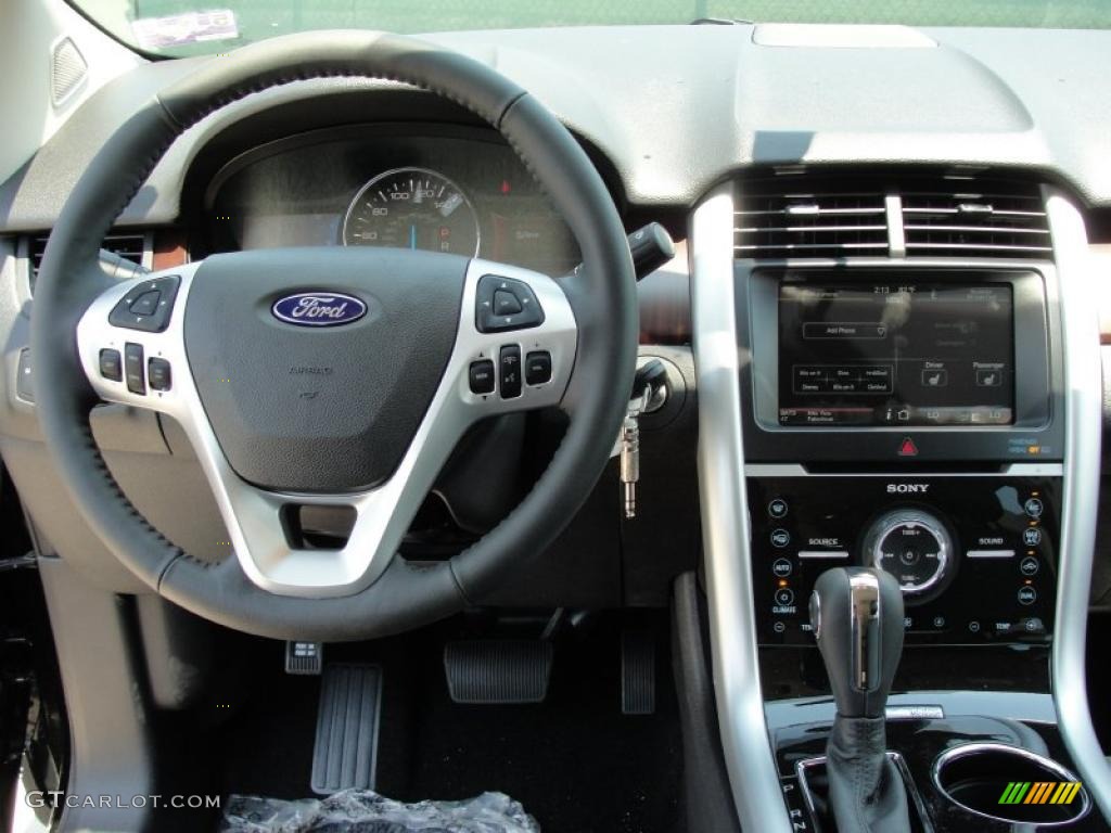 2011 Ford Edge Limited Charcoal Black Steering Wheel Photo #49117049