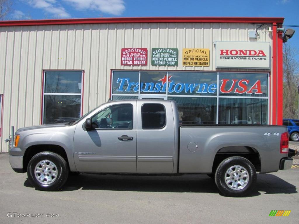 2008 Sierra 1500 SLE Extended Cab 4x4 - Steel Gray Metallic / Dark Titanium photo #4