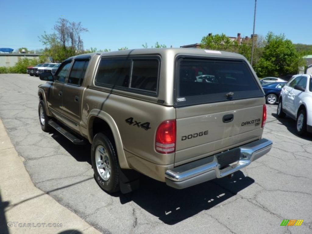 2003 Dakota SLT Quad Cab 4x4 - Light Almond Pearl / Taupe photo #8