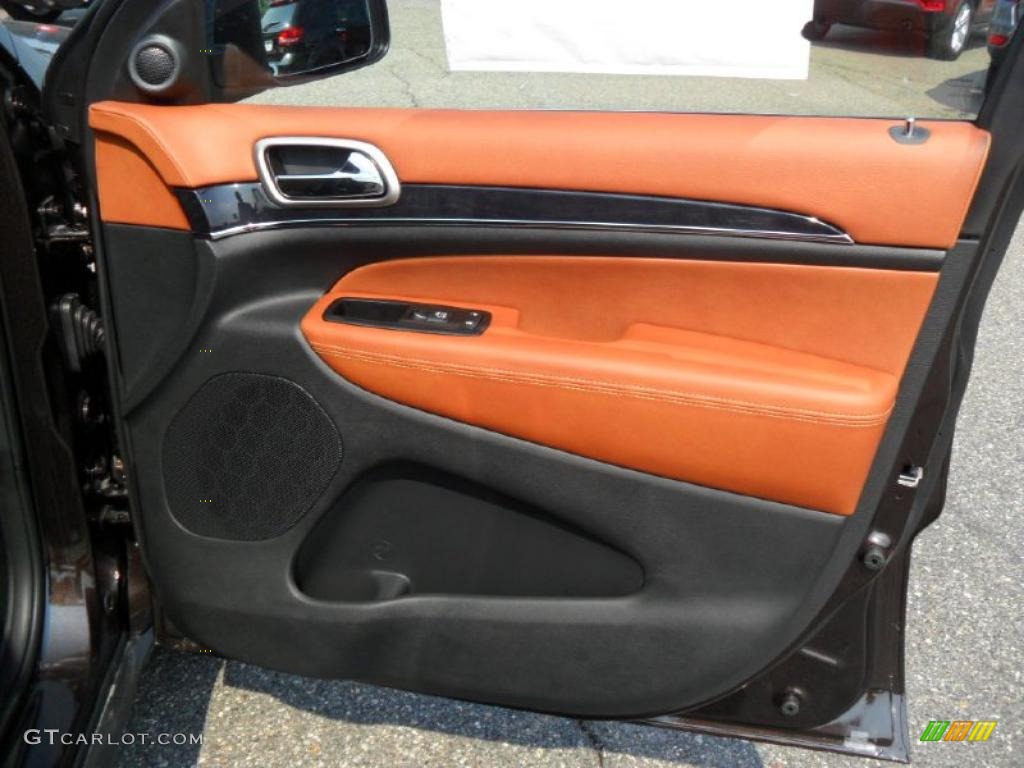 2011 Jeep Grand Cherokee Overland Summit New Saddle/Black Door Panel Photo #49120367
