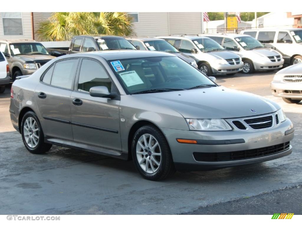 2004 9-3 Linear Sedan - Steel Gray Metallic / Parchment photo #1