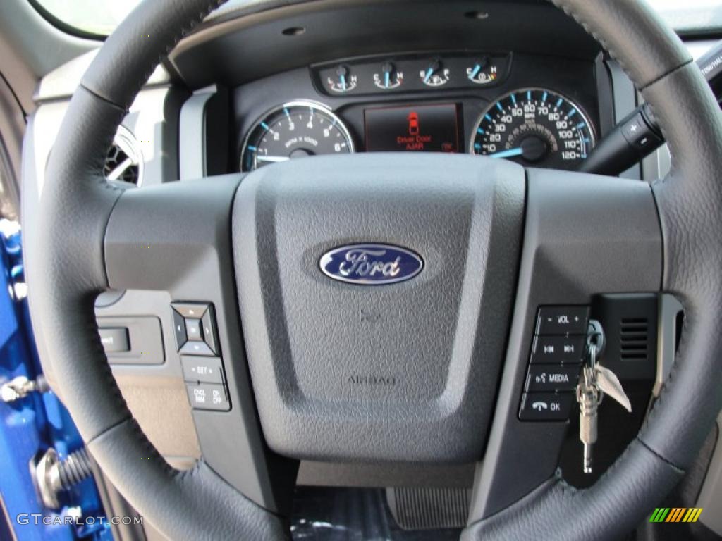 2011 F150 XLT SuperCab - Blue Flame Metallic / Steel Gray photo #35