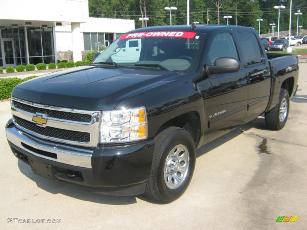 2010 Silverado 1500 LS Crew Cab 4x4 - Black Granite Metallic / Dark Titanium photo #1