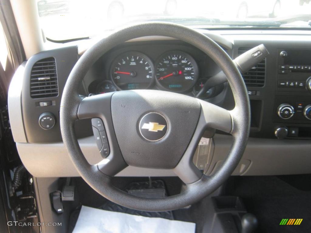 2010 Chevrolet Silverado 1500 LS Crew Cab 4x4 Dark Titanium Steering Wheel Photo #49123163