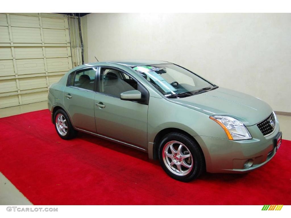 2008 Sentra 2.0 S - Metallic Jade Green / Charcoal/Steel photo #1