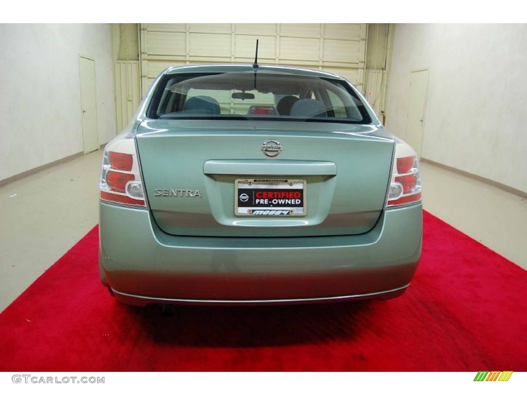 2008 Sentra 2.0 S - Metallic Jade Green / Charcoal/Steel photo #5