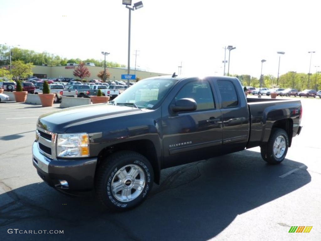 2011 Silverado 1500 LT Extended Cab 4x4 - Taupe Gray Metallic / Ebony photo #3