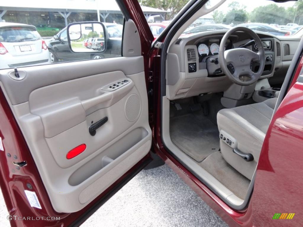2002 Ram 1500 SLT Quad Cab - Dark Garnet Red Pearlcoat / Taupe photo #4