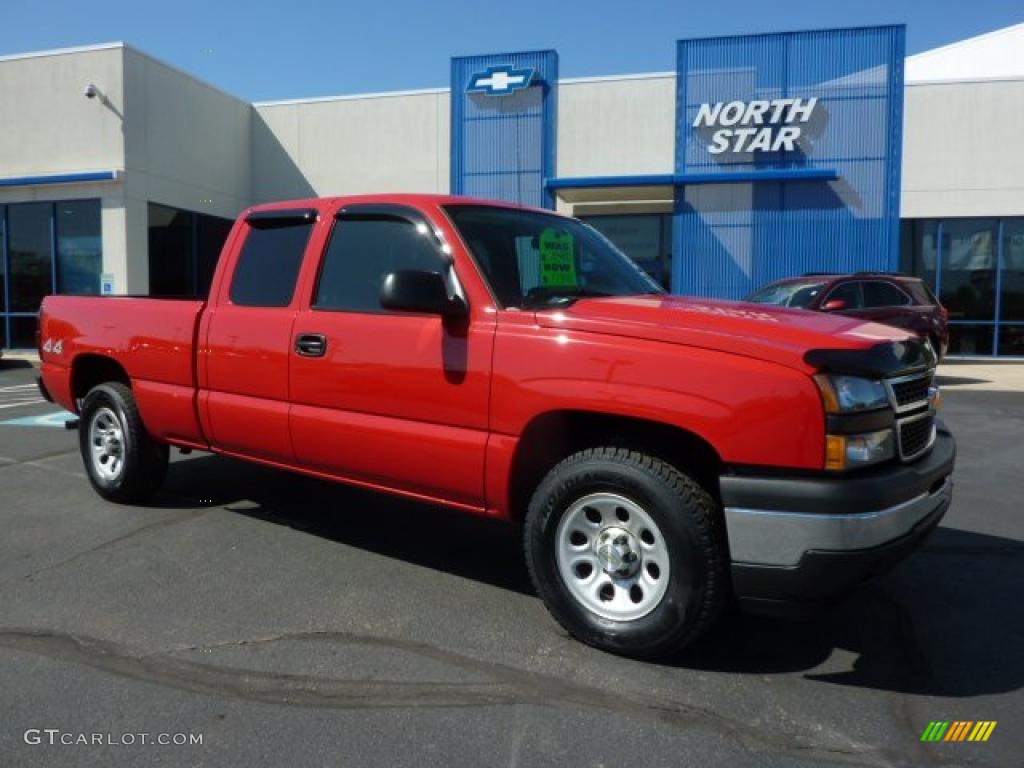 2006 Silverado 1500 Work Truck Extended Cab 4x4 - Victory Red / Dark Charcoal photo #1