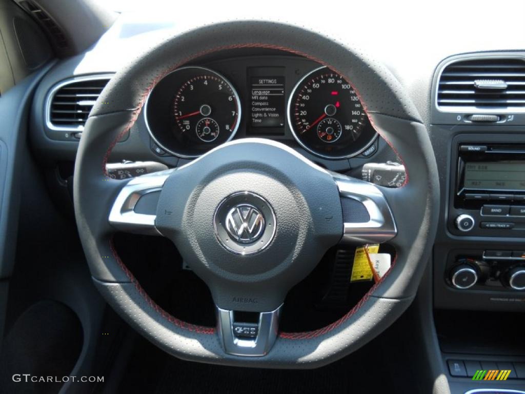 2011 Volkswagen GTI 2 Door Interlagos Plaid Cloth Steering Wheel Photo #49132016