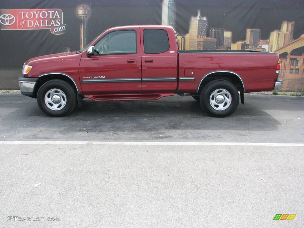 2001 Tundra SR5 Extended Cab - Sunfire Red Pearl / Oak photo #1