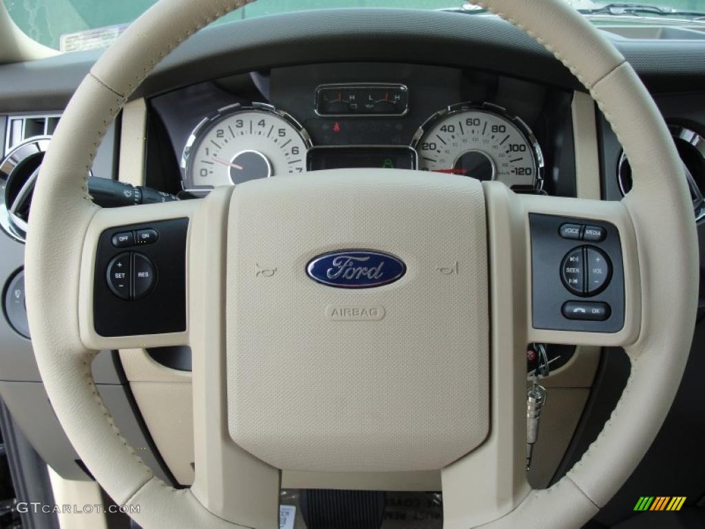 2011 Ford Expedition EL XLT Camel Steering Wheel Photo #49140731