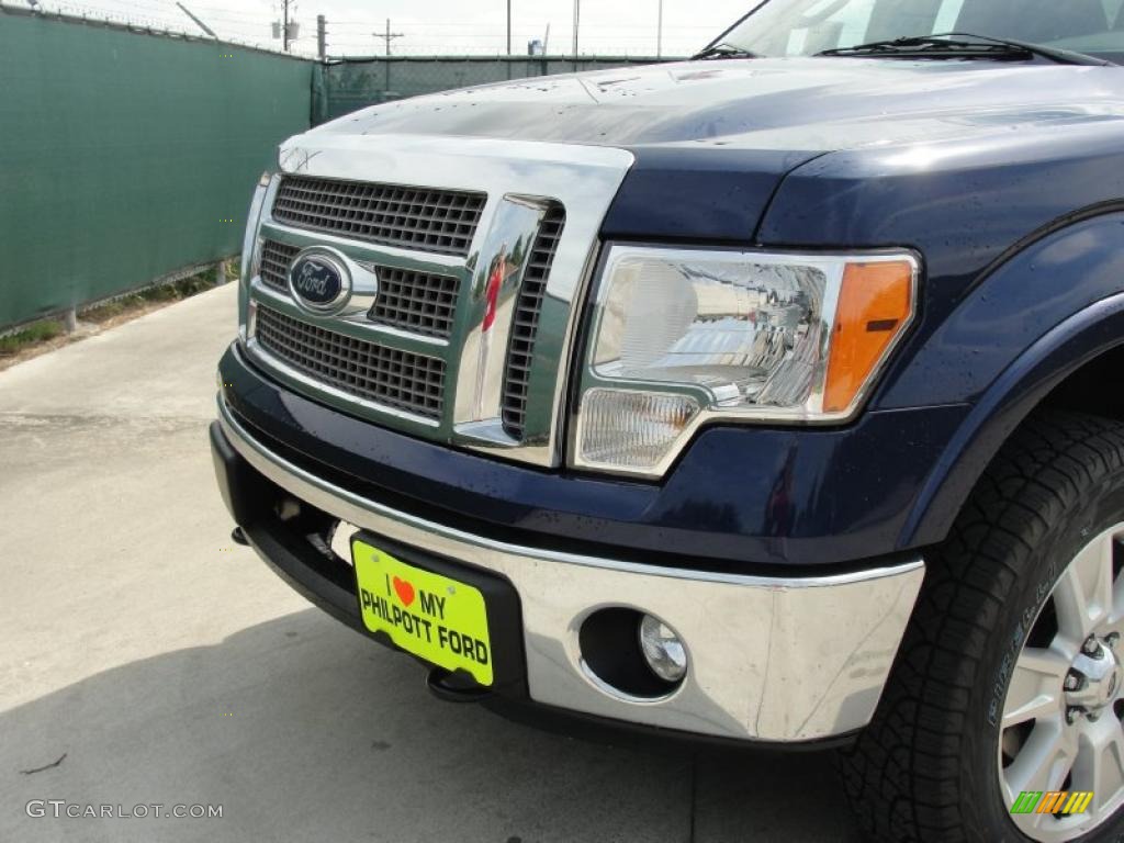 2011 F150 Lariat SuperCrew 4x4 - Dark Blue Pearl Metallic / Black photo #10