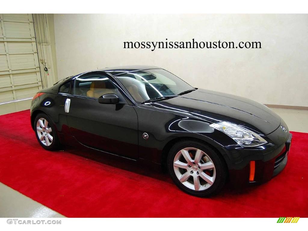 2006 350Z Touring Coupe - Magnetic Black Pearl / Burnt Orange Leather photo #1