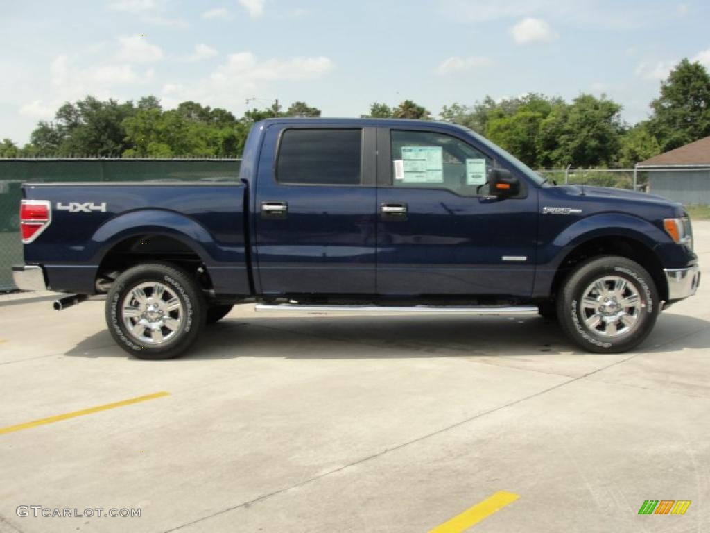 2011 F150 Texas Edition SuperCrew 4x4 - Dark Blue Pearl Metallic / Steel Gray photo #2