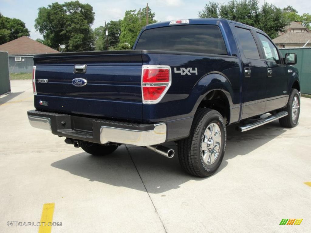 2011 F150 Texas Edition SuperCrew 4x4 - Dark Blue Pearl Metallic / Steel Gray photo #3