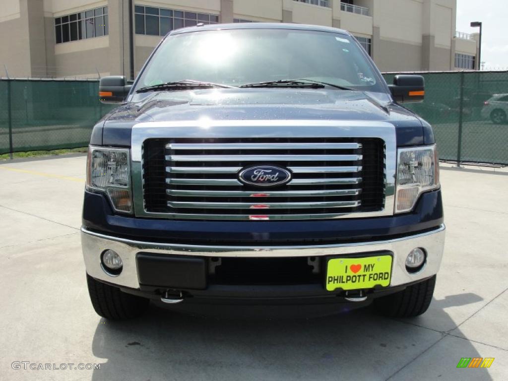 2011 F150 Texas Edition SuperCrew 4x4 - Dark Blue Pearl Metallic / Steel Gray photo #8