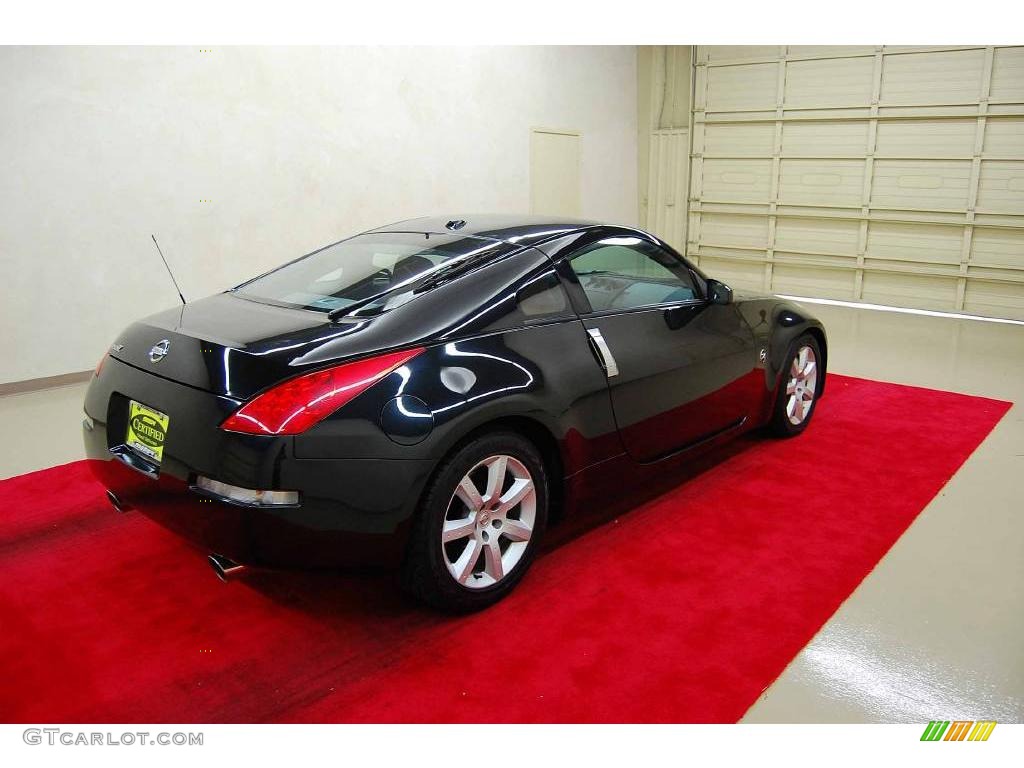 2006 350Z Touring Coupe - Magnetic Black Pearl / Burnt Orange Leather photo #7