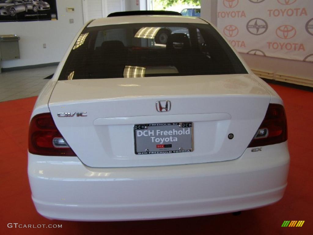 2002 Civic EX Coupe - Taffeta White / Beige photo #7