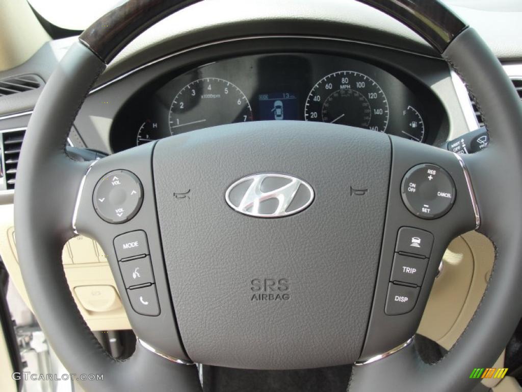 2011 Hyundai Genesis 4.6 Sedan Cashmere Steering Wheel Photo #49147016