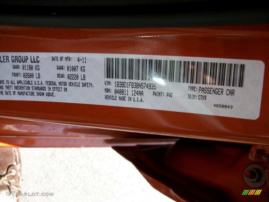2011 Avenger Color Code PVG for Mango Tango Pearl Photo #49152290