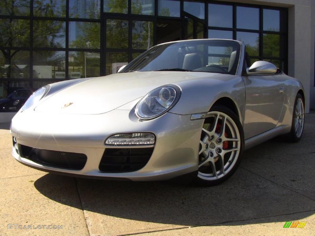 2009 911 Carrera S Cabriolet - Arctic Silver Metallic / Black photo #1