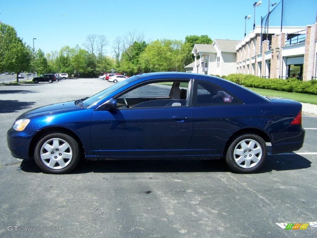 2002 Civic EX Coupe - Eternal Blue Pearl / Beige photo #3