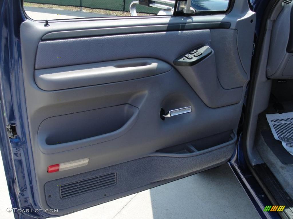 1997 Ford F250 XLT Extended Cab Medium Graphite Door Panel Photo #49154678