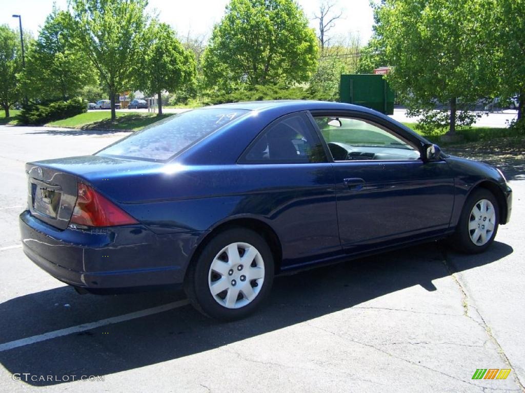 2002 Civic EX Coupe - Eternal Blue Pearl / Beige photo #6