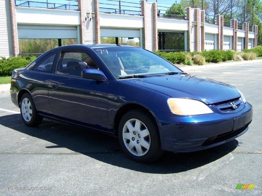 2002 Civic EX Coupe - Eternal Blue Pearl / Beige photo #7